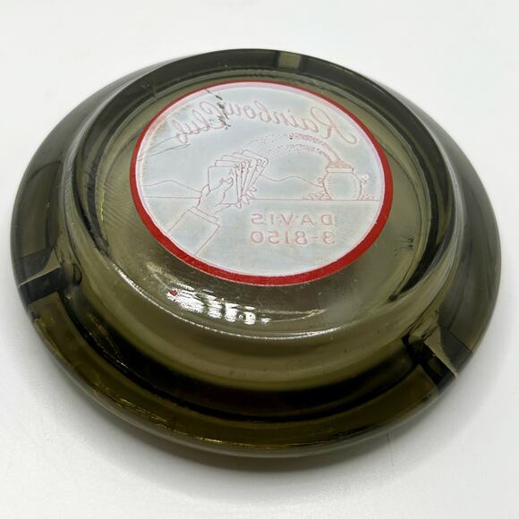 Vintage Original Rainbow Club Casino Smoked Gray Advertising Ashtray DAVIS - Picture 4 of 4
